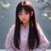 继母韩国大女儿扮演者肖像照，青春期少女校服装扮，表情倔强防御，校园场景