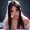 继母韩国女主角扮演者肖像照，职业女性装扮，表情温和坚定，摄影棚柔光布景
